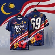 2026 Malaysia 69th Independence Day T shirt full sublimation quick dry Jersey Oversized Streetwear M