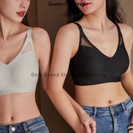 [Queen's Secret] M-4XL Japan SUJI seamless jelly bra, women's backless big breasts show small sports-style bra,B-E cup thin anti-sag plus size bra