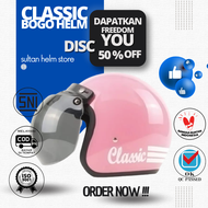 helm bogo classic cewe cowo SNI kaca datar kaca cembung COD