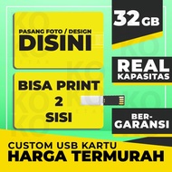 (G) REAL KAPASITAS Flashdisk Kartu 32 GB Custom - Flashdisk ID Card