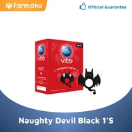 Vivo Vibe Naughty Devil Black Kondom Ring Getar