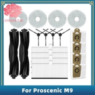 18PCS for Proscenic M9 / M8 Robot Vacuum Cleaner Replacement Accessories Main Side Brush Hepa Filter Mop Cloth Dust Bag