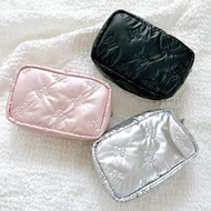 [Ready Stock] 3COINS Japanese Metallic Luster Bow Cosmetic Bag Storage Bag