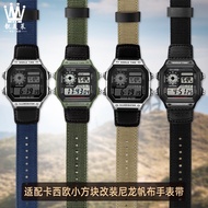 Suitable for CASIO CASIO AE1200 AE1300 AE1500/1000 Modified Nylon Canvas Watch Strap