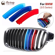 FLYTOP 3pcs/Set M Power Car Racing Front Grille Trim Strips For BMW E46 E90 E91 E92 E93 F30 E60 E61 