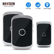 PAYDAY DAYTECH  ไร้สายประตูปุ่มกระดิ่งกันน้ำออดไร้สายสมาร์ทออด 3 เล่ม 36 Tunes กระดิ่งประตู 2 รับ 1 