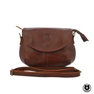 Bernie Leather - Premium Genuine Cowhide Bag Original - Sling Bag Wanita - Hawa Brown - Long-Lasting