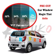 For Perodua Axia Magic Tinted Magic Tint Kereta Ikut Bentuk Cermin Car Window Glass Solar Film Pre C