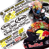Motorcycle Helmet Sponsor Logo Stickers Modification Visor Kit Windshield Glass Lens Sticker Accesso