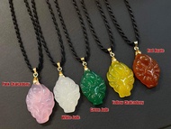 NINE TAILED FOX STONE IN BLACK STRING CHARM NECKLACE 8
