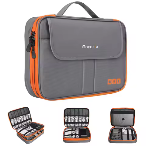 Double Layers Large Capacity Travel Electronic Accessories Organizer Bag, Travel Gadget Carry Case, 