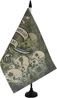 AZ FLAG - A Pirate Life For Me Table Flag 21 x 14 cm - Small Pirate Flag 100% Polyester with 25 cm F