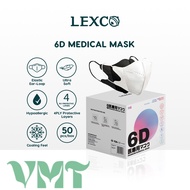 VMT LEXCO 6D Premium 4ply Medical Face Mask [50’s/box]