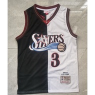 nba jersey Philadelphia 76ers No.3 Iverson black -white basketball jersey