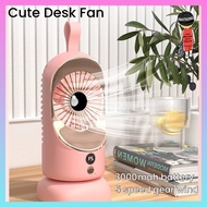Cute Desk Fan Usb Rechargable 3000mah Electric Desk Fan Portable Mini Usb Desk Fan Rechargeable Cooling Fan