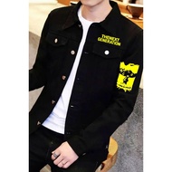 JAKET JEANS SABLON TOUMAN KUNING JAKET DENIM HITAM TOUMAN