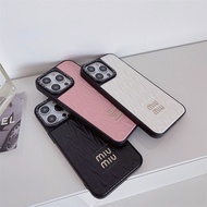 Fashion Leather M iu m iu Phone Case for IPhone 15 14 Promax 15pro 13 Pro Max 12 Promax 13pro 12pro 13promax 12promax 12 11 Leather hot stamping 3D logo Back Cover
