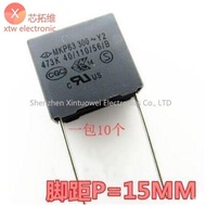 (10Pcs) Safety Capacitor MKP63 Y2 300V 473K 0.047UF 47NF Pin Pitch 15mm DIP-2 Film Kapasitor