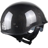 Carbon Fiber Motorcycle Motorbike Rer Retro For Helmet Visor With Collar Vespa Open Face Half Motor With Dual Lens DOT