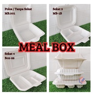 10 Pcs Meal Box Plastik Sekat 3 Sekat 4 dan Polos Cap Merak Mika Box Makanan