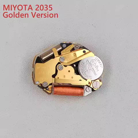 Miyota Golden 2035 Quartz Watch Movement Japan Original Mod Replace Mechanism Gold 2035 Movement wit