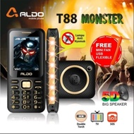 Hp tv ALDO T88 MONSTER HP TV batre besar Senter Terang Garansi Resmi