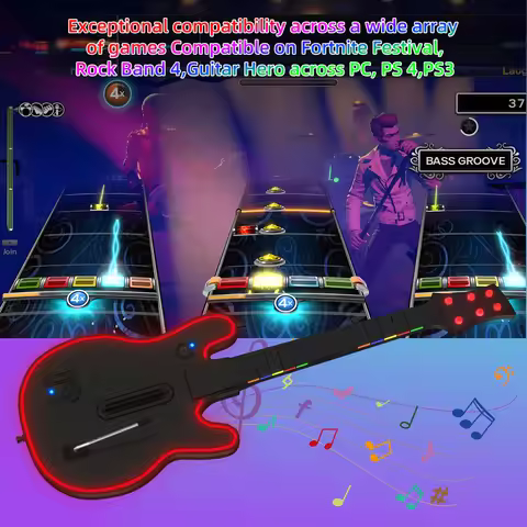 Wireless Guitar Controller 2.4G Wireless PC Guitar Controller Console Gamepad for PS3 PC Guitar Hero