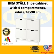 IKEA STÄLL Shoe cabinet with 4 compartments, white96x90 cm I Kabinet kasut dgn 4 petak