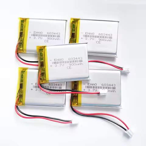 5 PCS 3.7V 900mAh Lipo Polymer Lithium Rechargeable Battery 603443 JST PH 2.0mm 2pin For MP3 GPS Nav