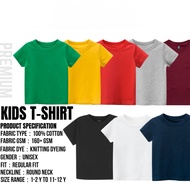 [Shopee Choice] Kids T Shirt Baju Budak Lelaki Perempuan 100% Cotton Kids Tshirt Kosong Budak Boy Sh