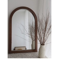 B &amp; B Retro Makeup MirrorinsWind Solid Wood Dressing Mirror Home Wall Mount Arch Wall-Mounted Bathroom Mirror Free Shipping