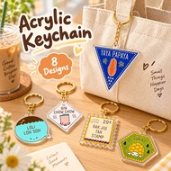Singapore Style Acrylic Keychain–Bak Jiu Tak Stamp Loli Loh Soh Yaya Papaya Sua Ku Bo Zeng Hu Mai Tu