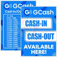 GCash Cash-in Cash-out Rates Signage
