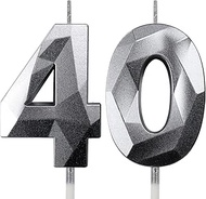 Birthday Candles Numbers Candle 40 Cake Decoration 40th Birthday Man Woman Candles Birthday Silver N