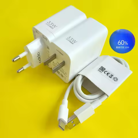 OPPO 33W SuperVOOC EU/US Charger Fast Charging Power Adapter Type C Cable For OPPO Reno 8 7 6 Pro Fi