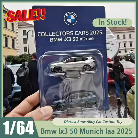 New In Stock Iaa 1:64 Bmw Ix3 50 Munich Iaa 2025 Limited Hanging Card Car Alloy Miniature Diecast Or