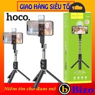 [Hoco] Hoco K16 Bluetooth Selfie Stick, With LED Light, Top Livestream Selfie Stick, Solid Legs - bi