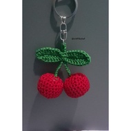 GANTUNGAN Cherry knitted keychain/amigurumi cherry cherry knitted keychain