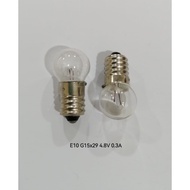 E10 G15X29 4.8V 0.3A & E10 G18X31 12V 0.7A FILAMENT BULBS - READY STOCK