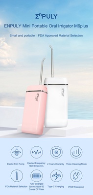 เครื่องฉีดน้ำ ENPULY M6 Plus Mini Portable Oral Irrigator Dental Irrigator Teeth Water Flosser tooth Cleaner 130ML ทำความสะอาดฟัน แรงดันน้ำ 3 โหมด