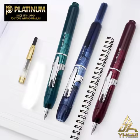Japan PLATINUM Push-Push Fountain Pen CURIDAS Calligraphy Fountain Pen Business Translucent PKN-7000