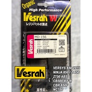 Front Brake Pad VESRAH CB500 CBR 650F CB650F CBR650F KAWASAKI VERSYS 650 2015 NINJA 650 Z650 Z Z750 