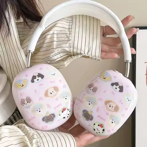 Cute dog ins puppy music love imd headset cover for apple airpodsmax airpod max earphone case headph