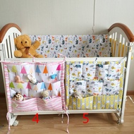 Baby Cot Crib Storage Bag/Crib multi-layer cotton pouch/multi-function  baby cot diapers/Pouch/Infant storage bag