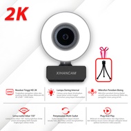 XIHANCAM 2K Webcam Laptop Ring Light USB Kamera PC 4MP Webcam PC Kamera Live Streaming With Mic