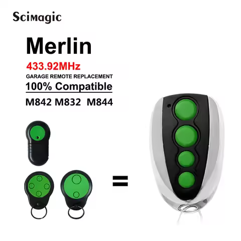 Merlin M842 M844 M832 M230T M430R Gate Remote Control 433.92MHz Rolling Code Garage Door Opener