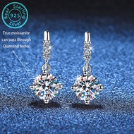0.5-1CT genuine GRA moissanite earrings, fashionable four claw S925 silver women's diamond earrings