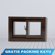 Jendela Boven Aluminium Kaca Sliding 60x100 cm Gratis Packing Kayu
