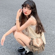 韩版女包包流苏复古斜挎包2024新款单肩斜挎包潮流女款小包便携Korean Style Women's Bag Tassel Vintage Crossbody Bag 20220251216