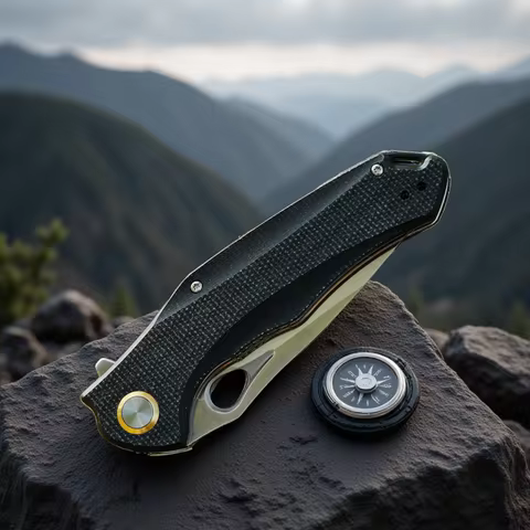 FORESAIL Folding Pocket knife ,14c28n Blade and Micarta Handle,Original Design knife,Pocket Clip,Out